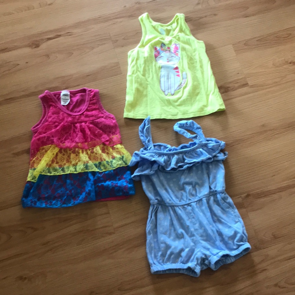 3T Girls Summer Lot - 2 Tanks & Baby Gap Romper